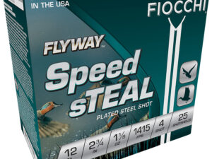 Fiocchi 12FST4 Flyway Speed Steel 12Gauge 2.75" 1 1/8oz 4Shot 25 Per Box/10 Case