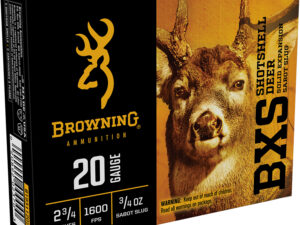 Browning Ammo B193112021 BXS  20Gauge 2.75" 3/4oz Sabot Slug Shot 5 Per Box/20 Case