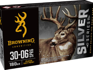 Browning Ammo B192630061  Silver 30-06Springfield 180gr Plated Soft Point 20 Per Box/10 Case