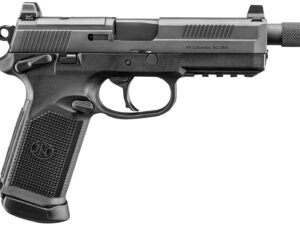 FN 66102271 FNX w/Optic 45 ACP 15+1 5.30" Black Steel Threaded Barrel, Optic Ready/Serrated Stainless Steel Slide & Polymer Frame w/Picatinny Rail, Holosun 407C Red Dot, Ambidextrous