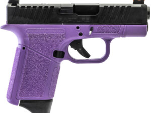 Gforce Arms GF932512PUB Rapture  Sub-Compact Frame 9mm Luger 12+1 3.25" Black Steel Barrel, Black Optic Cut/Serrated Steel Slide, Purple Cerakote Polymer Frame