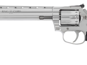Colt Mfg KCOBRA22SP8RFO King Cobra Target 22 LR 10rd Shot 8" Stainless Vent Rib Barrel, Stainless Steel Cylinder & Frame, Black Hogue Overmolded Grip, Exposed Hammer