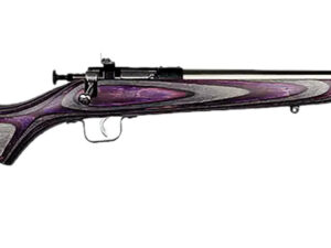 Crickett KSA2228 Youth  22 LR 1rd 16.12" Stainless Steel Barrel, Fixed Front/Adjustable Rear Peep Sights, Purple Laminate Stock w/11.5" LOP, Rebounding Firing Pin Safety