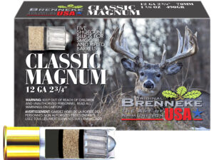 Brenneke SL122CLM Classic Magnum  12Gauge 2.75" 1 1/8oz Slug Shot 5 Per Box/50 Case