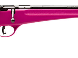 Savage Arms 13780 Rascal  Youth 22 LR 1rd 16.13" Matte Black Sporter Barrel, Matte Black Carbon Steel Receiver, Pink Fixed Synthetic Stock, Right Hand