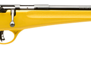 Savage Arms 13805 Rascal  Youth 22 LR 1rd 16.13" Matte Black Sporter Barrel, Matte Black Carbon Steel Receiver, Yellow Fixed Synthetic Stock, Right Hand