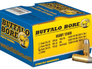 Buffalo Bore Ammunition 21C20 Outdoorsman Strictly Business 10mmAuto 220gr Hard Cast Flat Nose 20 Per Box/12 Case