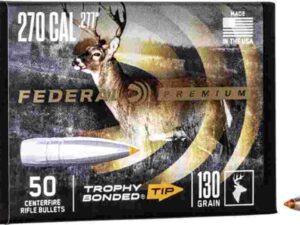 FEDERAL .277 CALIBER 130GR TROPHY BONDED TIP CB BULLET 50RD
