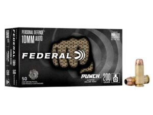 Federal Personal Defense Punch Handgun Ammunition 10mm Auto 200gr JHP 1100 fps 50/ct
