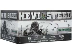 HEVI-Shot HEVI-Steel Shotshells 20 ga 3" 7/8 oz 1400 fps #3 100/ct