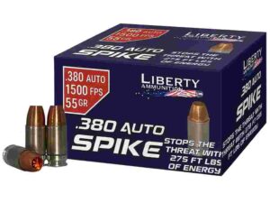 Liberty Spike Handgun Ammunition .380 Auto 55gr HP 1500 fps 20/ct