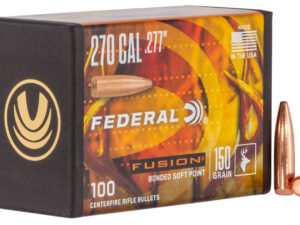 Federal FB277F4 Fusion Component  270 Win .277 150 gr Fusion Soft Point 100 Per Box/ 4 Case