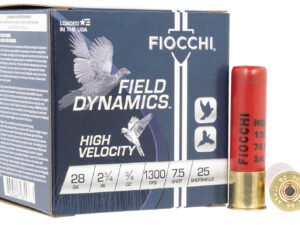 Fiocchi 28HV75 Field Dynamics High Velocity 28Gauge 2.75" 3/4oz 7.5Shot 25 Per Box/10 Case