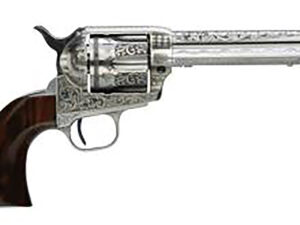Taylors & Company 555160 1873 Cattleman Uberti 45 Colt (Long Colt) 6 Shot 4.75" White Engraved Round Barrel, Cylinder & Steel Frame, Black Polymer Navy Grip, Exposed Hammer