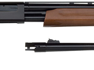 Mossberg 54282 500 Combo Full Size 20 Gauge Pump 3" 5+1 Blued 26" Slugster/24" Fully-Rifled Barrels, Blued Steel Receiver, Fixed Wood Stock, Right Hand, Fully Rifled Bore Barrel