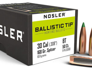 Nosler 30168 Ballistic Tip  30Caliber 168gr Spitzer 50/Box