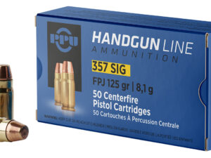PPU PPH357S Handgun  357Sig 125gr Flat Point Jacketed 50 Per Box/20 Case