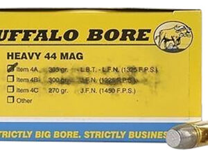 Buffalo Bore Ammunition 4A20 Heavy Strictly Business 44Rem Mag 305gr Hard Cast Lead Flat Nose 20 Per Box/12 Case