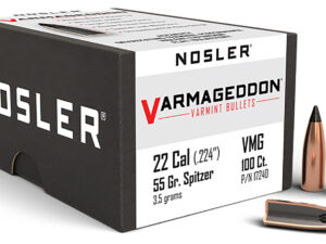 Nosler 17240 Varmageddon  22Cal 55gr Flat Base Tipped 100/Box