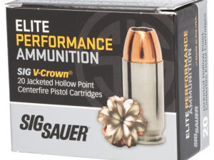 Sig Sauer E40SW120 Elite Performance  40S&W 165gr V-Crown Jacketed Hollow Point 20 Per Box/10 Case