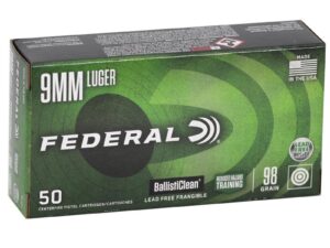 Federal BallistiClean Handgun Ammunition 9mm Luger 98gr LF Frangible 1240 fps 50/ct