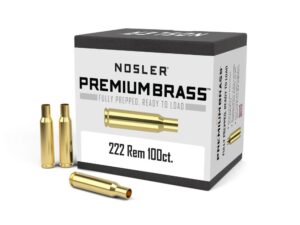 Nosler Unprimed Brass Rifle Cartridge Cases .222 Rem 100/ct