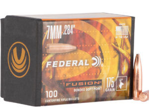 Federal FB284F4 Fusion Component  7mm .284 175 gr Fusion Soft Point 100 Per Box/ 4 Case