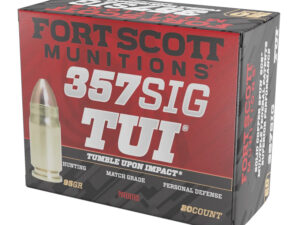 Fort Scott Munitions 357SIG095SCV Tumble Upon Impact (TUI)  357Sig 95gr Solid Copper Spun 20 Per Box/25 Case