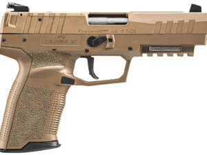 FN 66101277 Five-seveN MRD 5.7x28mm 10+1 4.80" Black Steel Barrel, Flat Dark Earth Optic Cut/Serrated Steel Slide & Polymer Frame w/Picatinny Rail, FDE Textured Polymer Grip, Ambidextrous