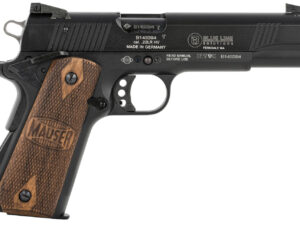 Mauser Rimfire 4110605 1911  22 LR 10+1 5" Black Steel Barrel, Black Aluminum Slide, Black Aluminum Frame w/Beavertail, Walnut Grip, Ambidextrous