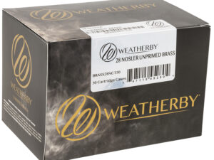 Weatherby BRASS28NCT50 Unprimed Cases  28Nosler Rifle Brass 50/Box