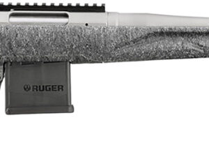 Ruger 46908 American II  Full Size 204 Ruger 10+1 20" Gun Metal Gray Cerakote Spiral Fluted Threaded Barrel & Alloy Steel Receiver w/Picatinny Rail, Gray Splatter Adj LOP Synthetic Stock