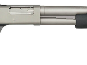Mossberg 50793 590A1 Pro 12 Gauge 6+1 18.50" Silver Marinecote Barrel & Steel Receiver, Black Synthetic Stock