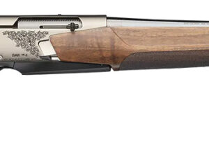 Browning 039009211 BAR MK4 Medallion 243 Win 4+1 22" Polished Blued Fluted Barrel, Satin Nickel Engraved Aluminum Alloy Drilled & Tapped Receiver, Grade III Turkish Walnut Adj Shim Stock