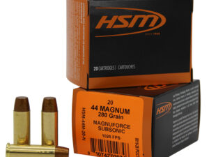 HSM 44M20N   44RemMag Subsonic 280gr Hard Cast Long Flat Nose 20 Per Box/20 Case