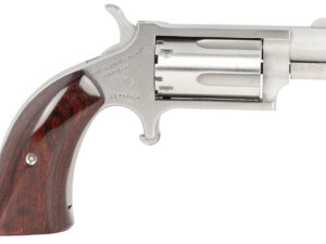 North American Arms 22MSGBG Mini-Revolver  Sports South Exclusive 22 WMR 5 Shot 1.13" Stainless Steel Barrel, Frame & Cylinder, Wood Boot Grip, Exposed Hammer