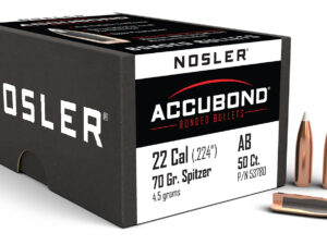 Nosler 53780 AccuBond  22Cal 70gr Spitzer Point 50/Box
