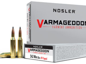 Nosler 65165 Varmageddon  243Win 55gr Flat Base Tipped 20 Per Box/10 Case