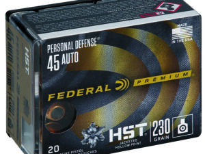 Federal P45HST2S Premium Personal Defense 45ACP 230gr HST Jacketed Hollow Point 20 Per Box/10 Case