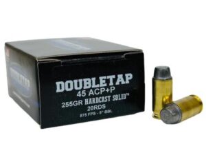 Double Tap Hardcast Solid Handgun Ammunition .45 Auto(+P) 255gr SWC 875 fps 20/ct