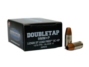 Double Tap DT Lead Free Handgun Ammunition 9mm(+P) 124gr SCHP1250 fps 20/cts