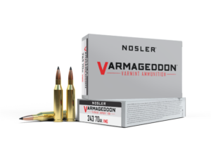 Nosler Varmegeddon Rifle Ammunition .243 Win 70 gr PT 3500 fps 20/ct