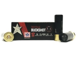 PPU Stars & Stripes Defense Buckshot Shotshells 12ga 2-3/4" 9-pellet 1200 fps 00 250/ct Case (25 Boxes)