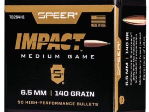 Speer Impact Medium Game Rifle Bullets 6.5mm 140gr TIPPED PLATED CB 50/rd