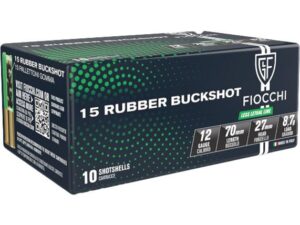 Fiocchi Defense Dynamics Rubber Buck Shotshells 12ga 2-3/4" 15plt 790 fps Rubber 10/ct