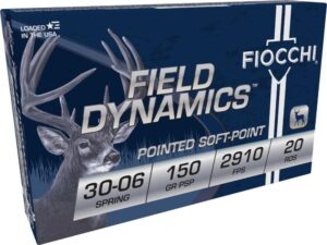 Fiocchi Field Dynamics Rifle Ammunition .30-06 Sprg 150 gr PSP 2910 fps 20/ct