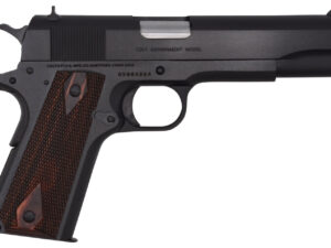 Colt Mfg O1911C 1911 Government 45 ACP 7+1, 5" Stainless National Match Barrel, Blued Serrated Steel Slide & Frame w/Beavertail Double Diamond Checkered Rosewood Grip