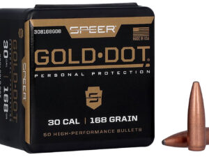 Speer 308168GD Gold Dot  30Cal 168gr Soft Point 50 Per Box/20 Case
