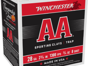 Winchester Ammo AASC288 AA Sporting Clay 28Gauge 2.75" 3/4oz 8Shot 25 Per Box/10 Case