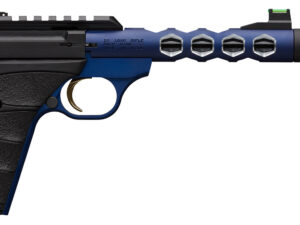 Browning 051562490 Buck Mark Plus 22 LR 10+1 5.90" Vision, Threaded w/Sawtooth Cuts Barrel, Matte Black Optic Ready/Serrated Steel Slide, Blue Anodized Aluminum Black Ultragrip FX Grips